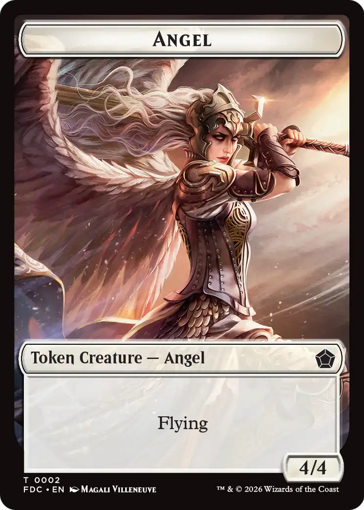 Angel (0002) // Clue Double-Sided Token [Foundations Commander Tokens]