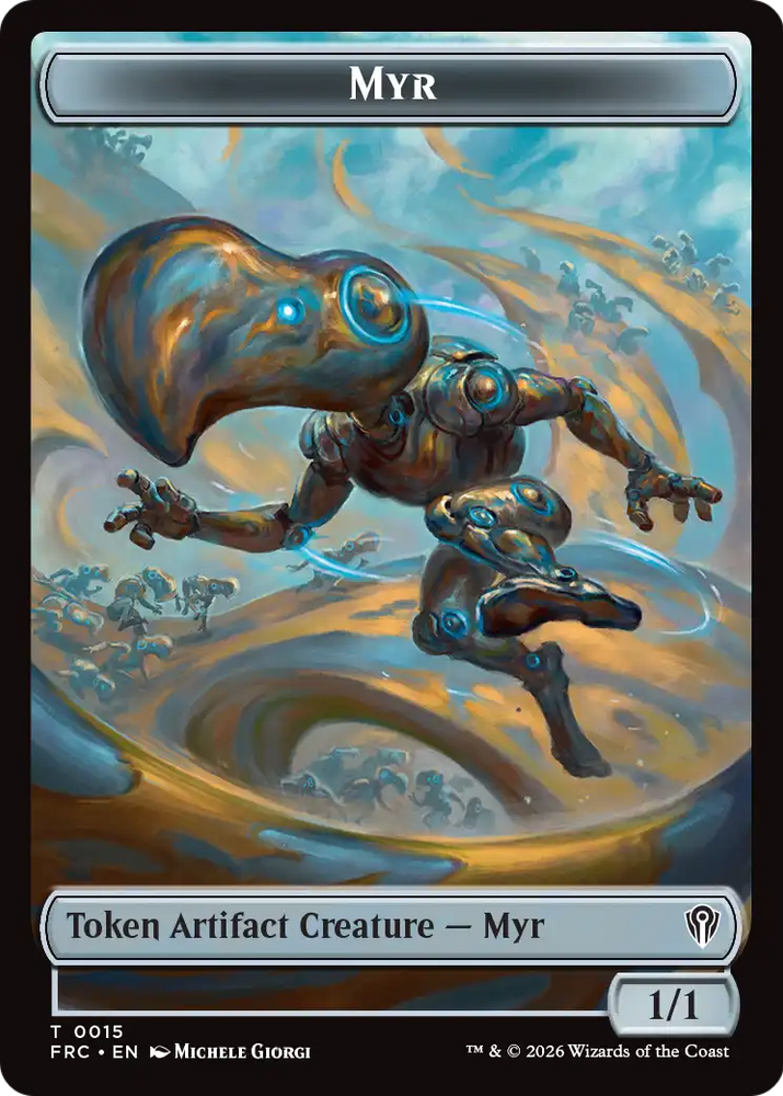 Angel // Myr Double-Sided Token [Reality Fracture Commander Tokens]