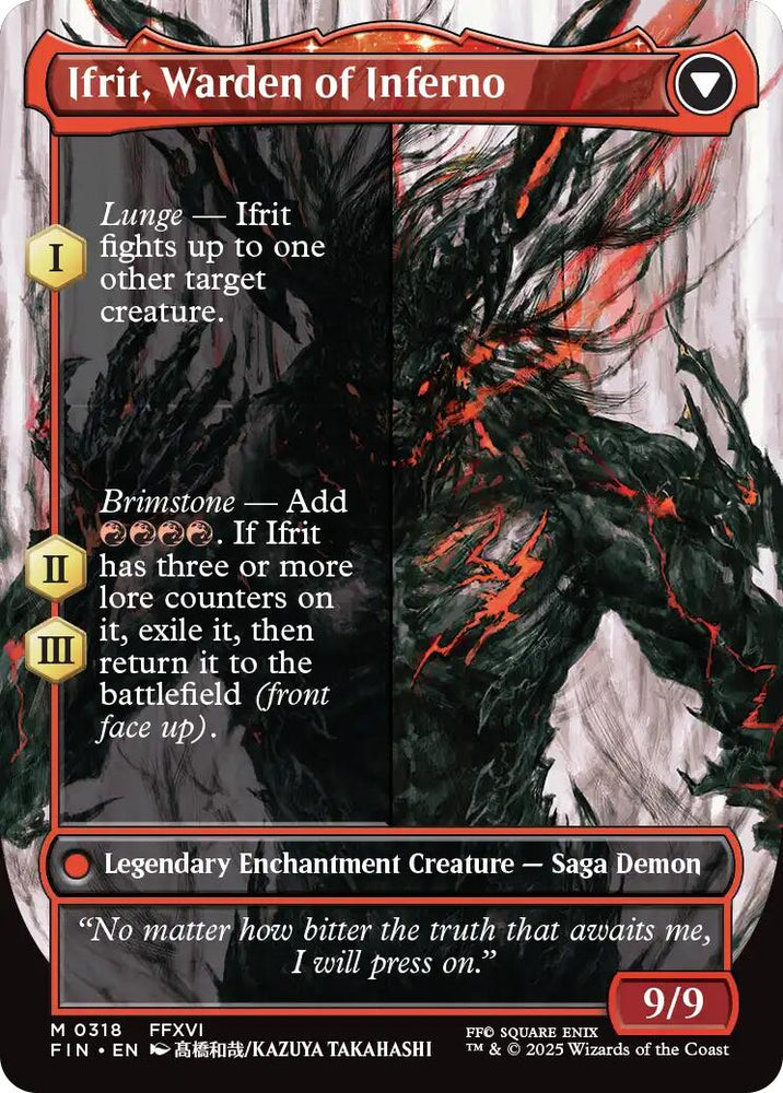 Clive, Ifrit's Dominant // Ifrit, Warden of Inferno (Borderless) (0318) [FINAL FANTASY]